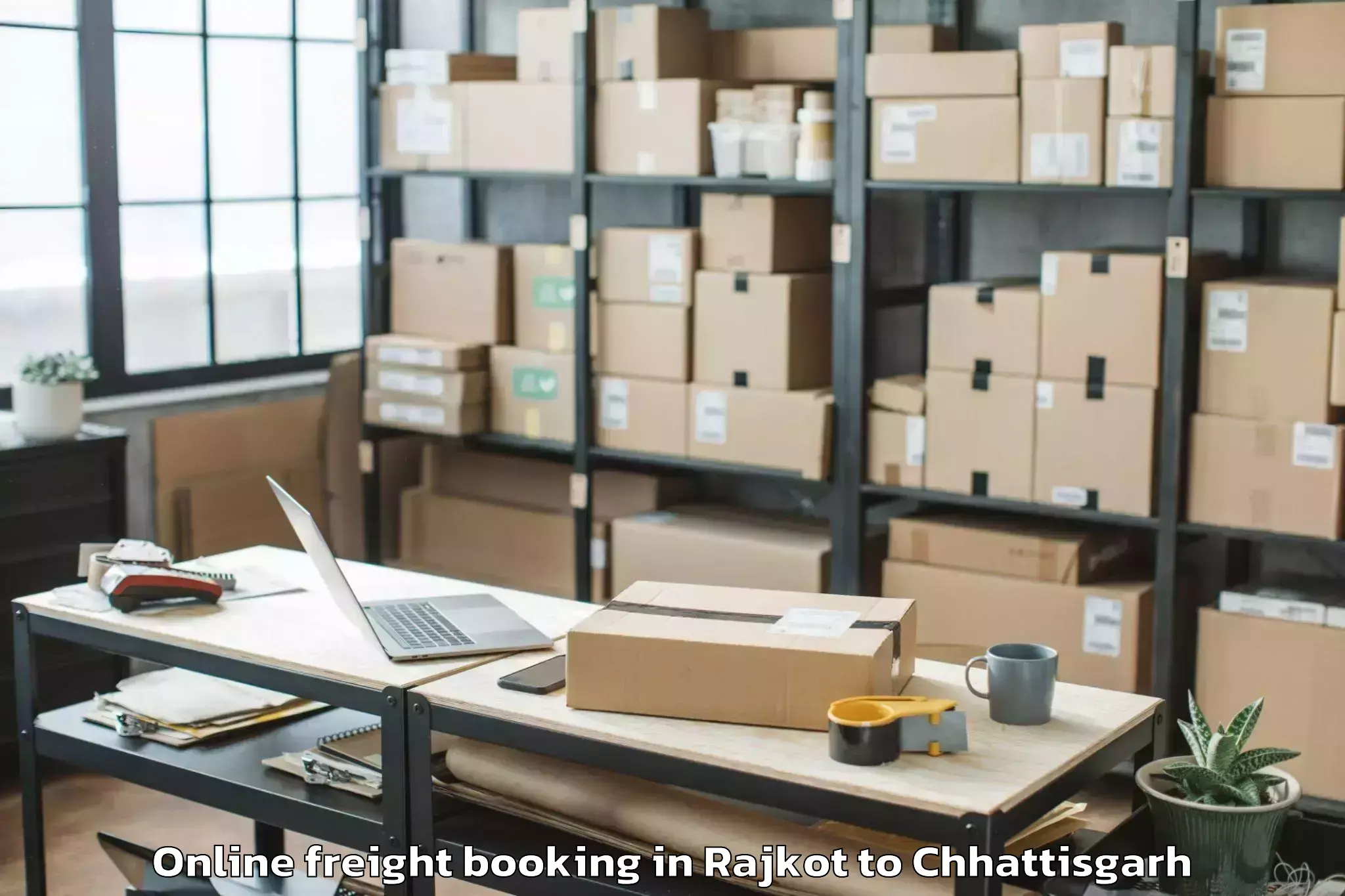 Get Rajkot to Raipur Online Freight Booking